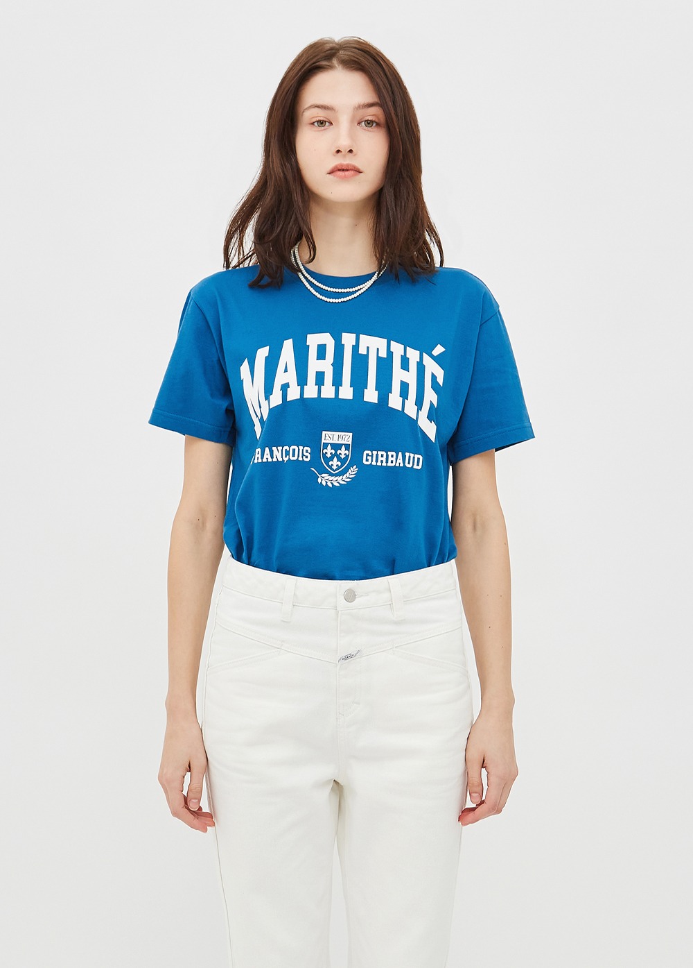 MARITHE COLLEGE TEE blue
