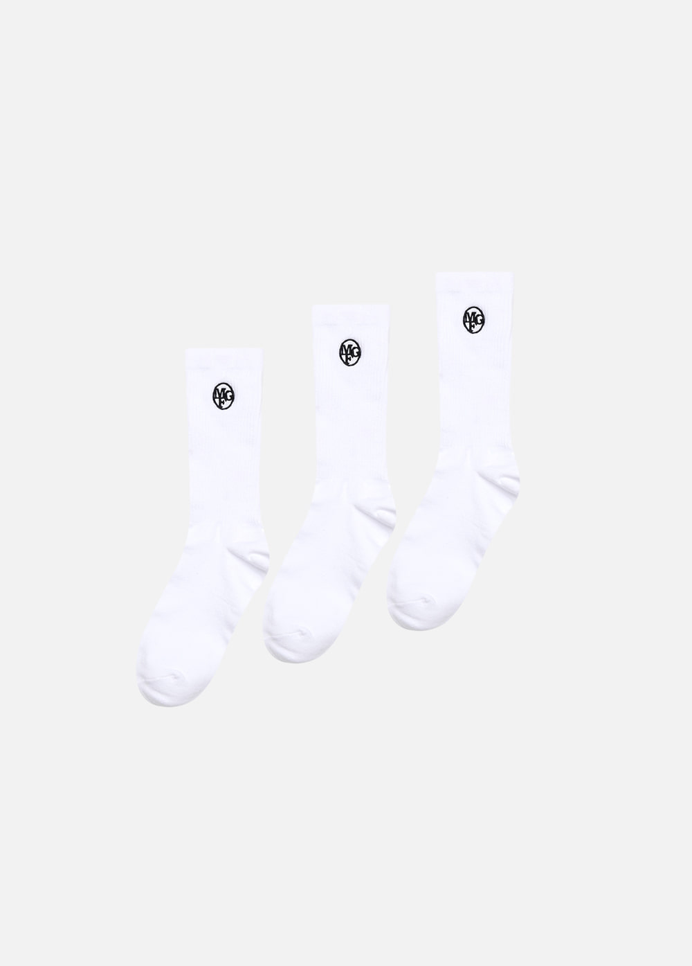 3PACK EMBROIDERY SOCKS white