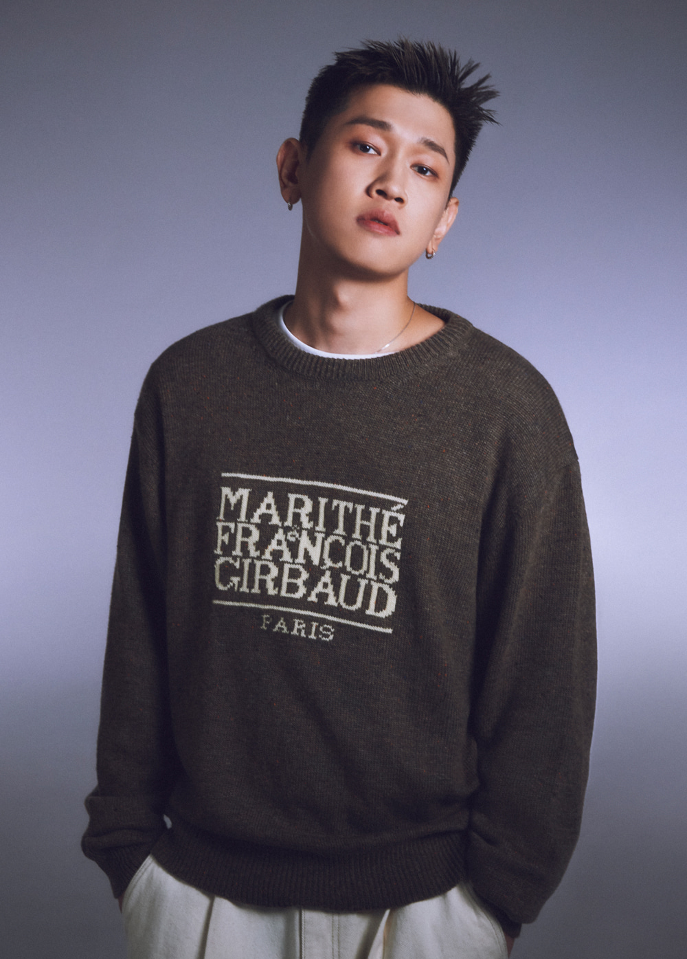 CLASSIC LOGO KNIT PULLOVER brown