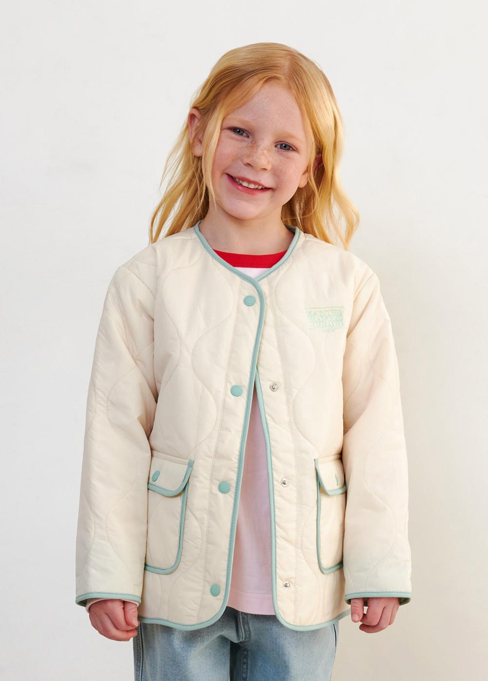 ENFANT CLASSIC QUILTING OUT POCKET JACKET ivory